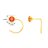 22K Yellow Gold Assorted Small Orange Nose Pin with Wire with gold weight of 0.16g
